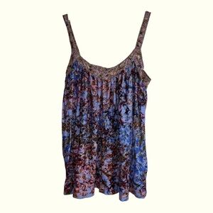 NEXT Multicolor Floral Print Embellished Sequins Straps Flowy Tank Top UK 12
